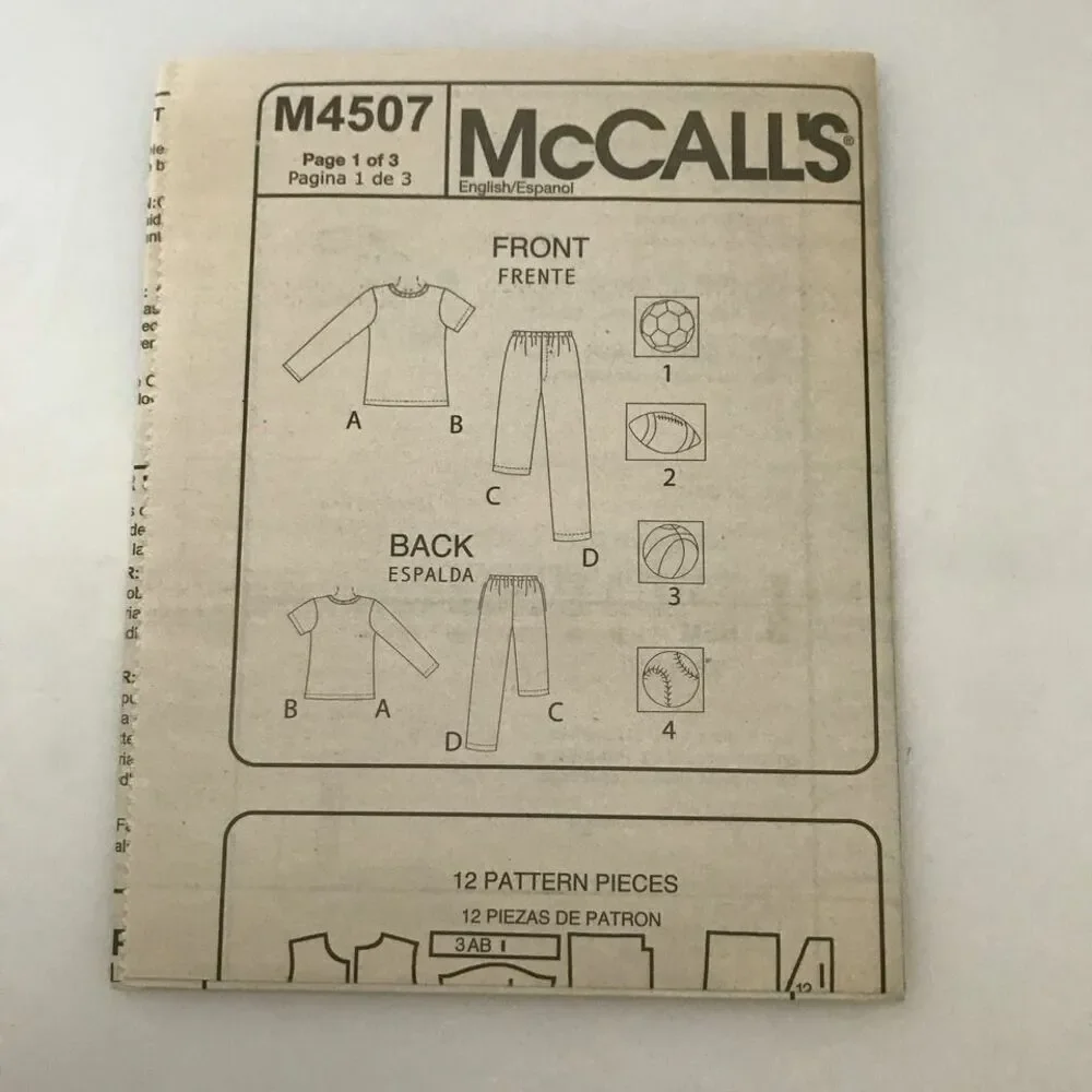 #M4507 McCalls child sewing pattern size 10-14